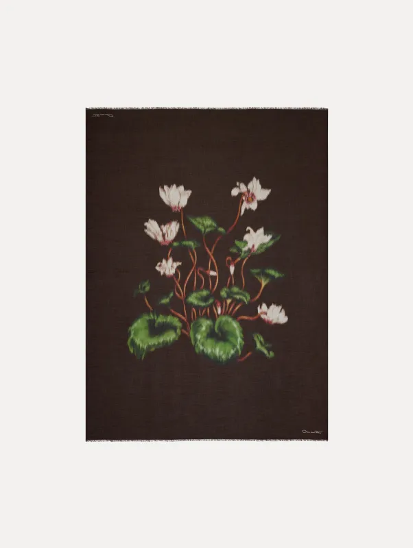 Chiné Cyclamen Modal Cashmere Scarf sold by Oscar de la Renta