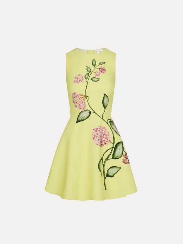 Porcelain Flower Mini Dress made by Oscar de la Renta
