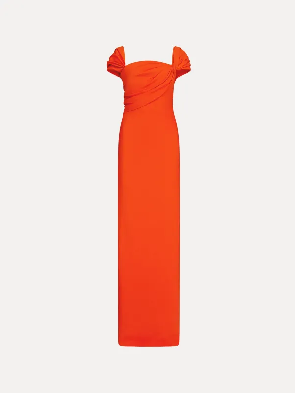 Draped-Detailed Cady Gown sold by Oscar de la Renta