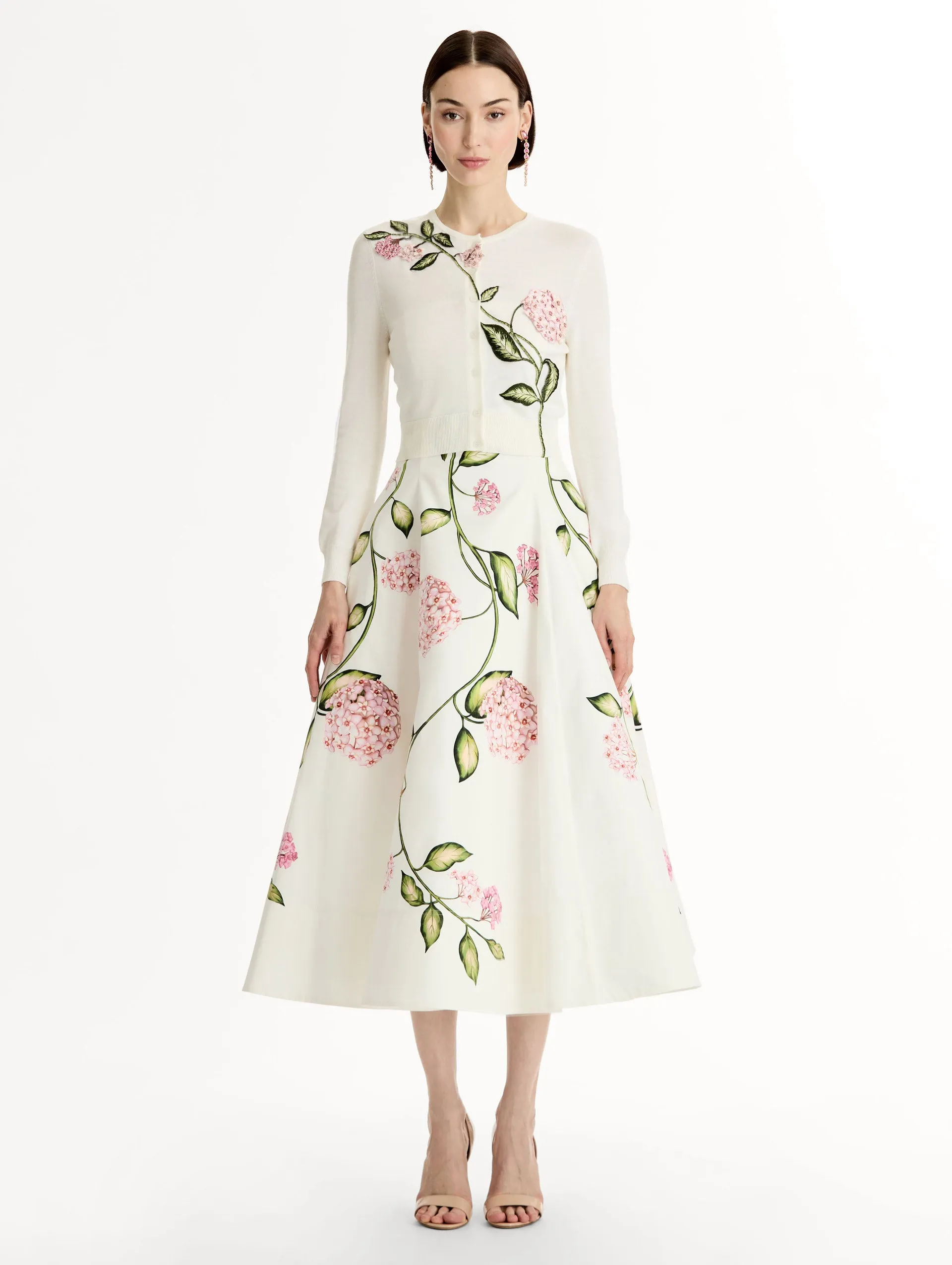 Porcelain Flower Threadwork Cropped Cardigan sold by Oscar de la Renta product image thumbnail 3