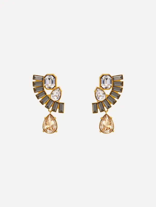 Fan Rhinestone Clip-On Earrings sold by Oscar de la Renta