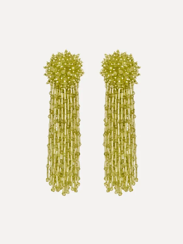 Beaded Tassel Drop Clip-On Earrings sold by Oscar de la Renta