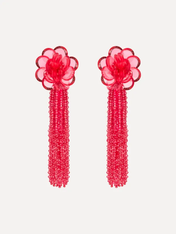 Flower Chanelier Clip-On Earrings sold by Oscar de la Renta