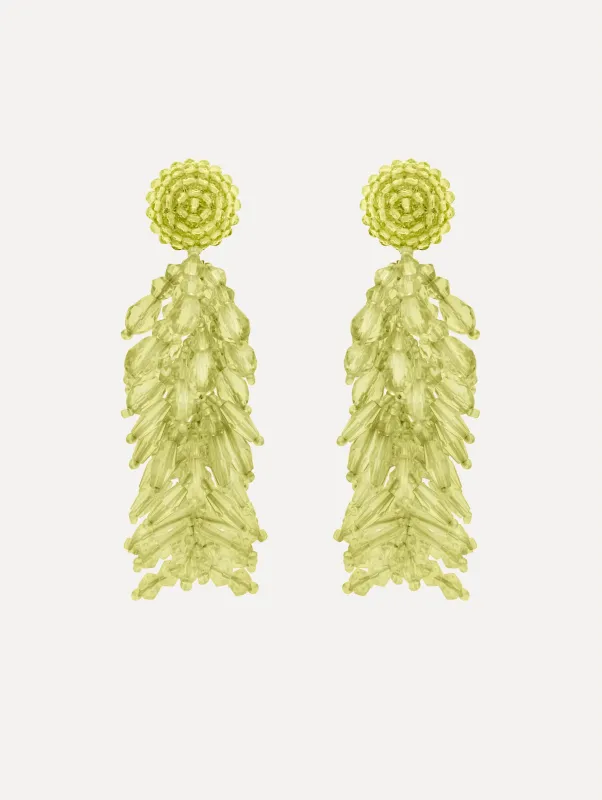 Beaded Cascade Tassel Clip-On Earrings sold by Oscar de la Renta