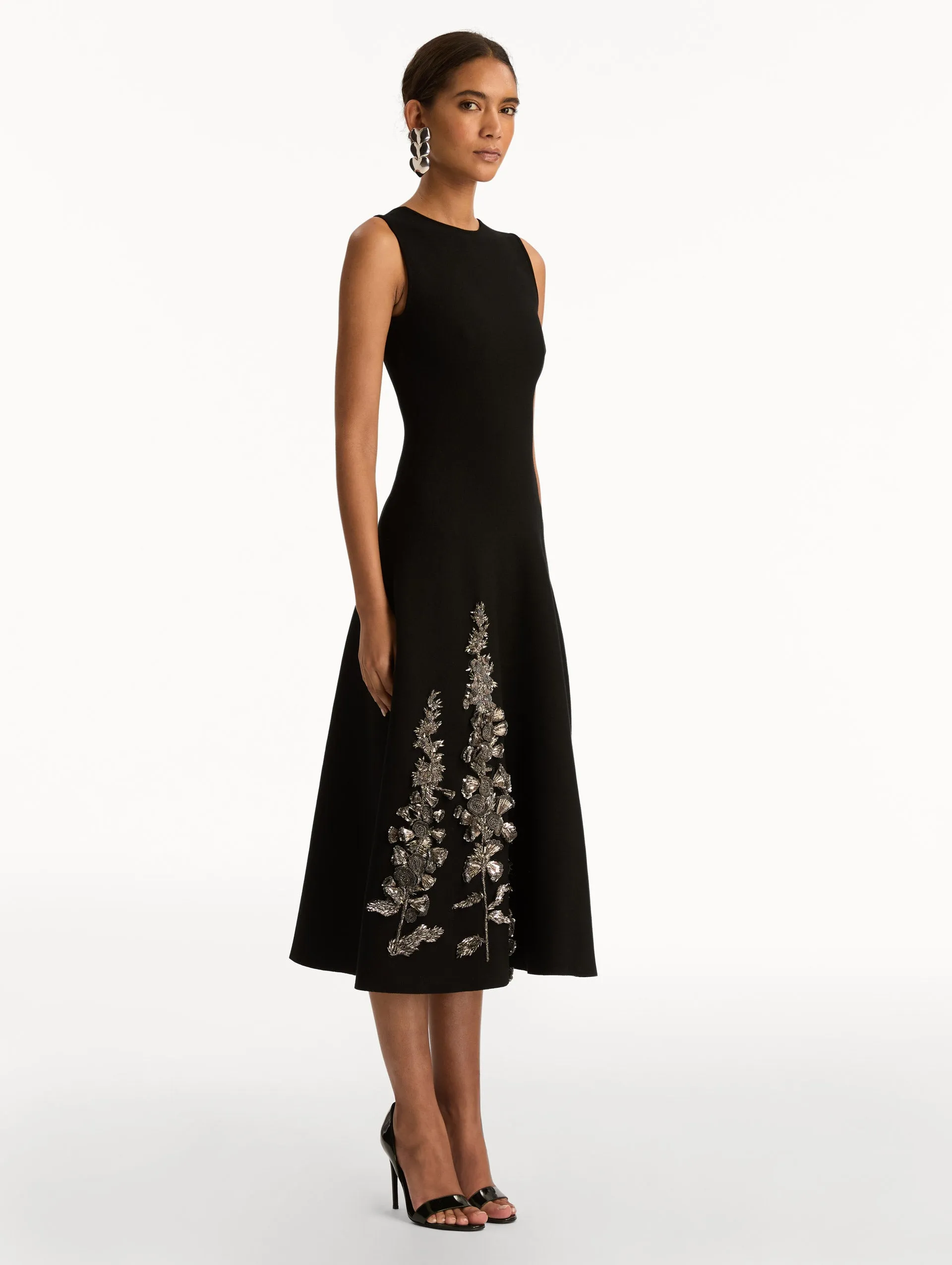 Foxglove Sequin Embroidered Knit Dress sold by Oscar de la Renta product image thumbnail 4