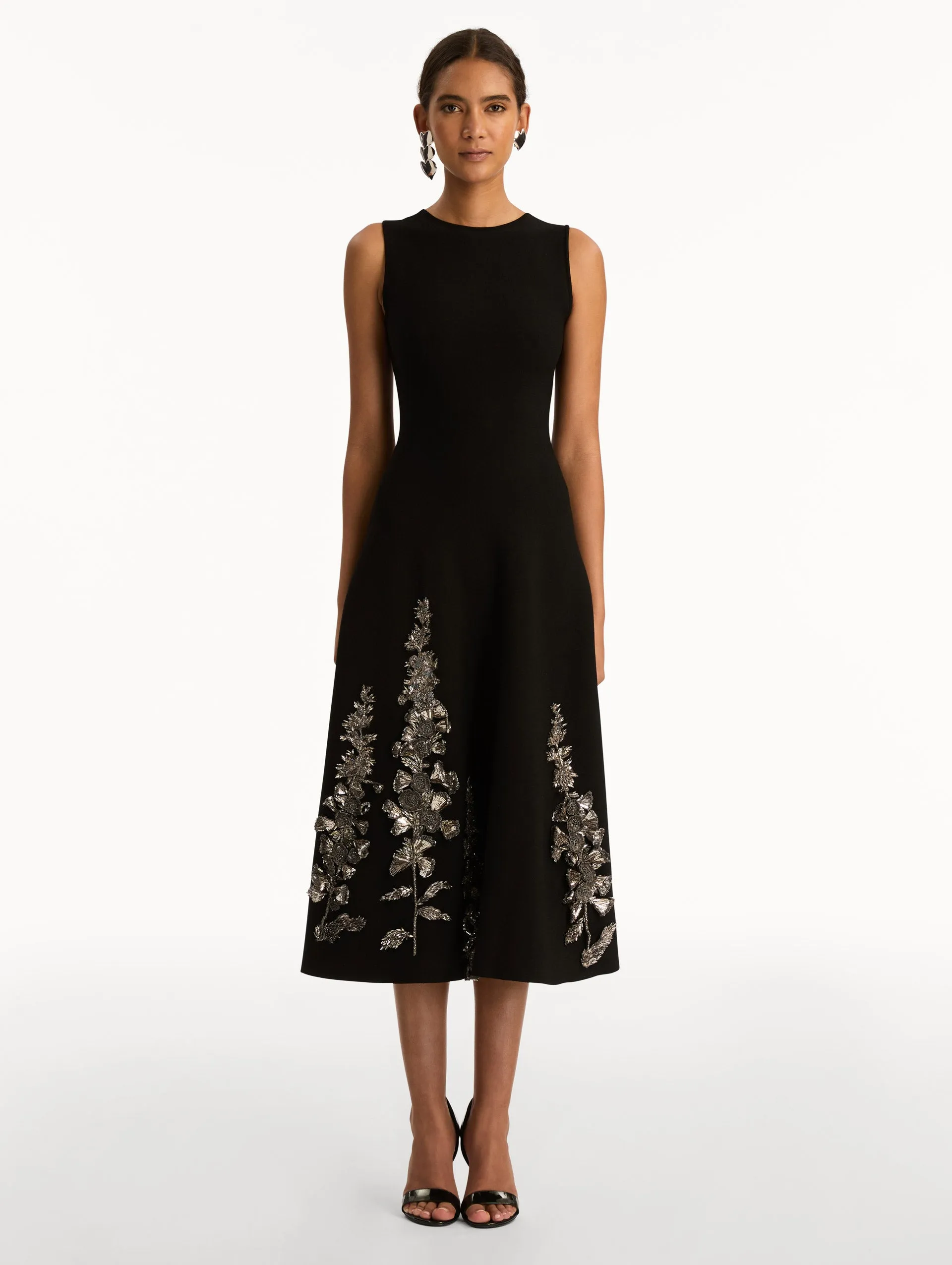 Foxglove Sequin Embroidered Knit Dress sold by Oscar de la Renta product image thumbnail 2