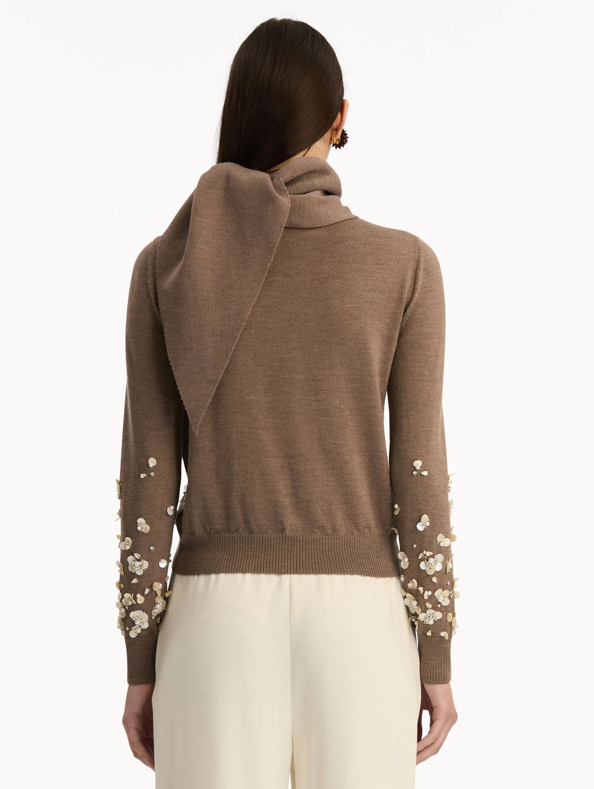 Mother of Pearl Embroidered Pullover with Scarf sold by Oscar de la Renta product image thumbnail 4