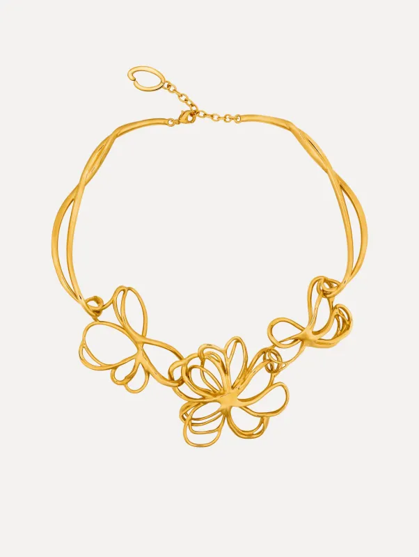 Threaded Flower Necklace made by Oscar de la Renta
