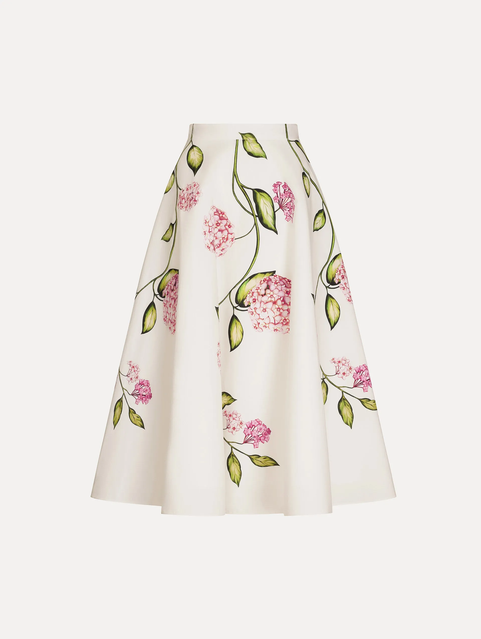 Porcelain Flower Cotton Poplin Skirt sold by Oscar de la Renta