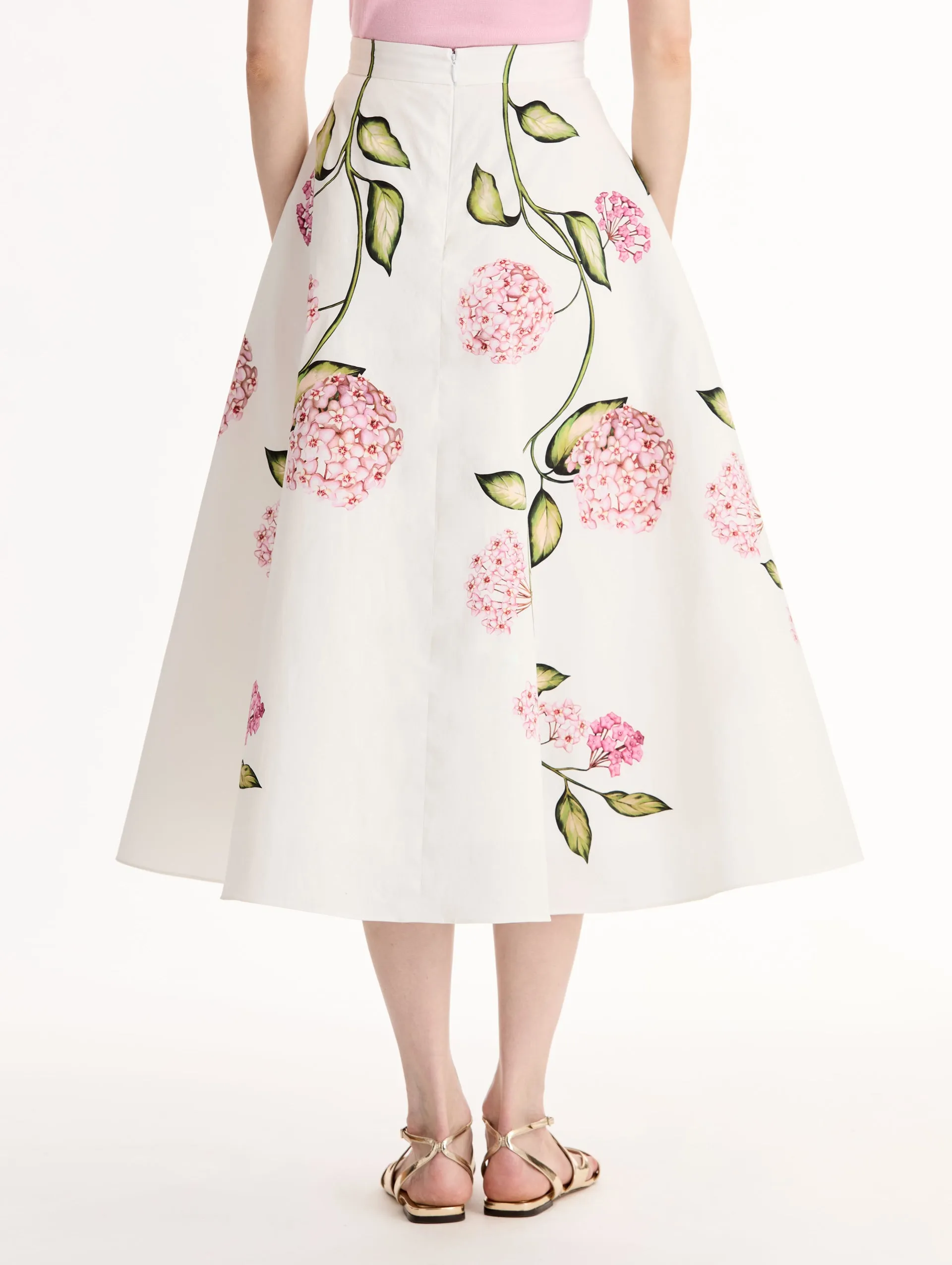 Porcelain Flower Cotton Poplin Skirt sold by Oscar de la Renta product image thumbnail 4