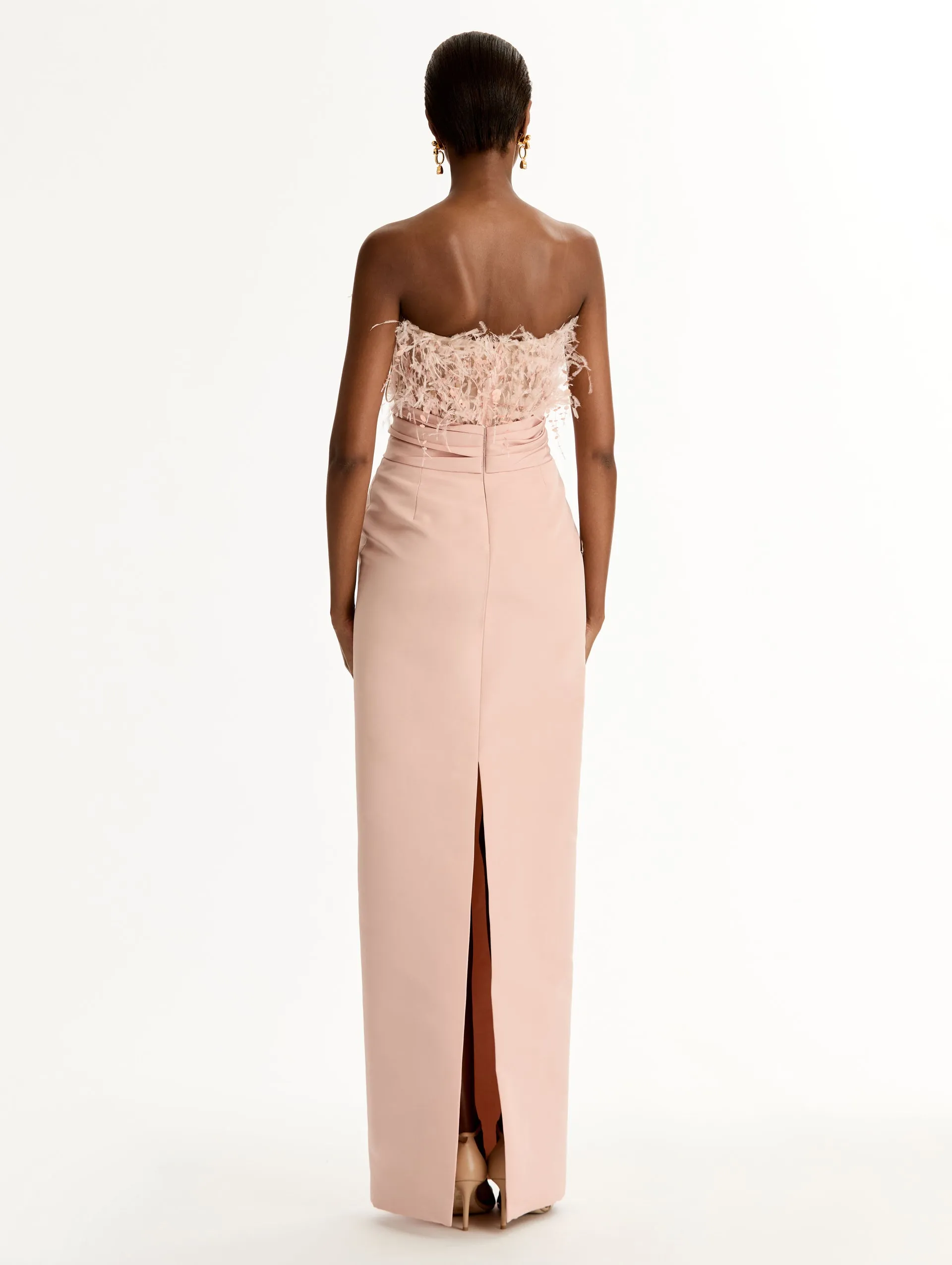 Point d’Esprit Feather Embroidered Gown sold by Oscar de la Renta product image thumbnail 3