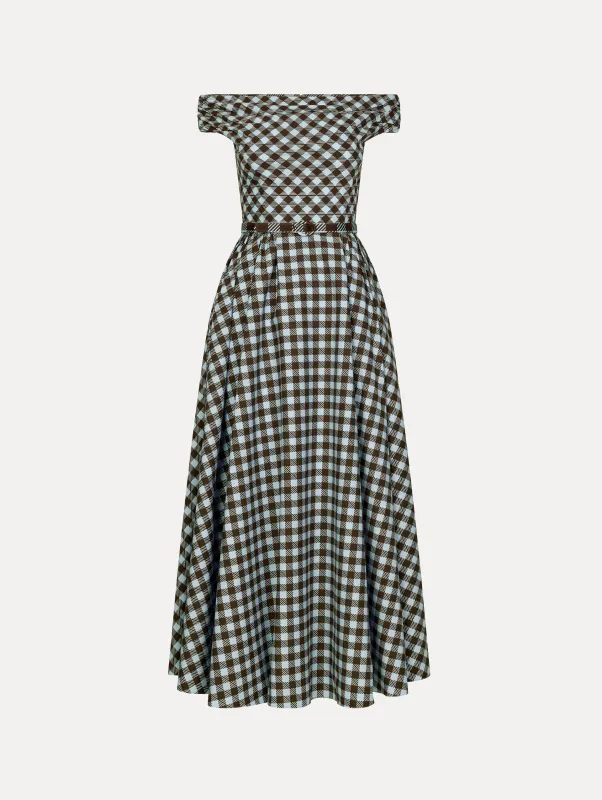 Gingham Cotton Poplin Dress sold by Oscar de la Renta
