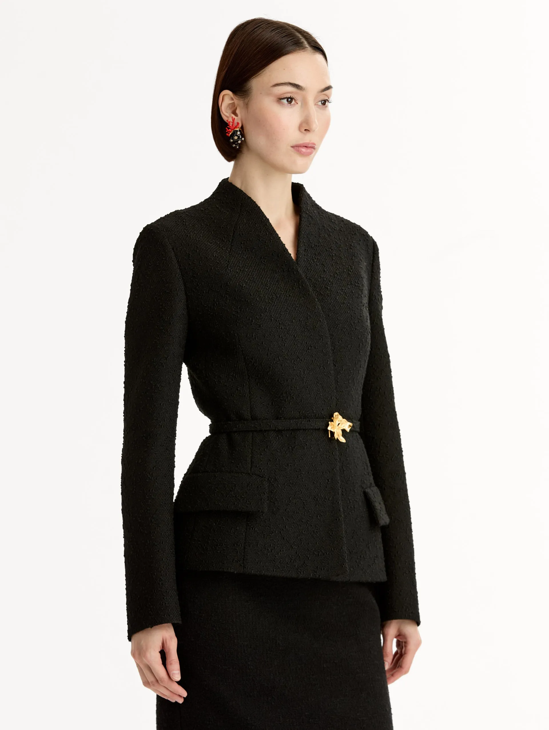 Cyclamen Belt Tweed Jacket sold by Oscar de la Renta product image thumbnail 5