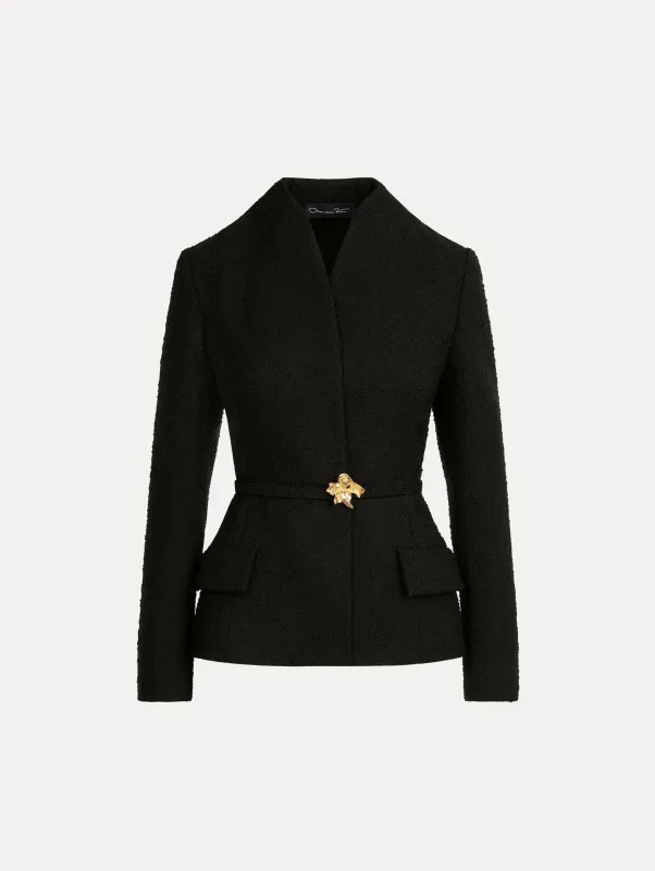 Cyclamen Belt Tweed Jacket made by Oscar de la Renta