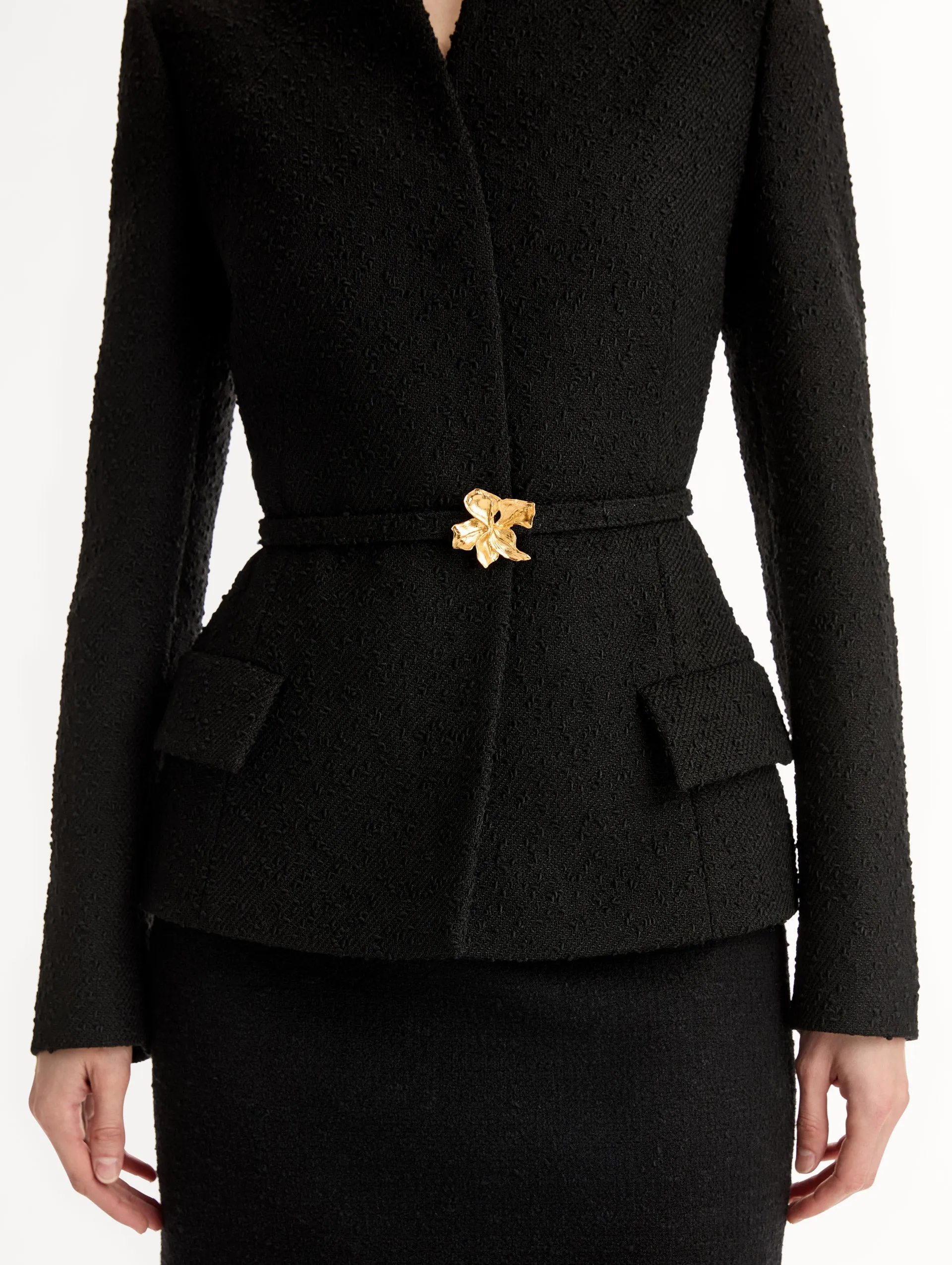 Cyclamen Belt Tweed Jacket sold by Oscar de la Renta product image thumbnail 3