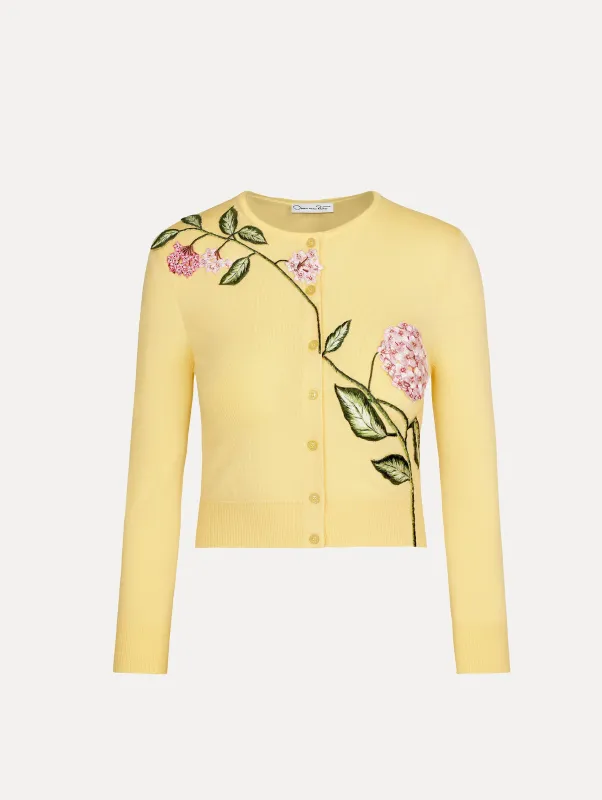 Porcelain Flower Threadwork Cropped Cardigan sold by Oscar de la Renta