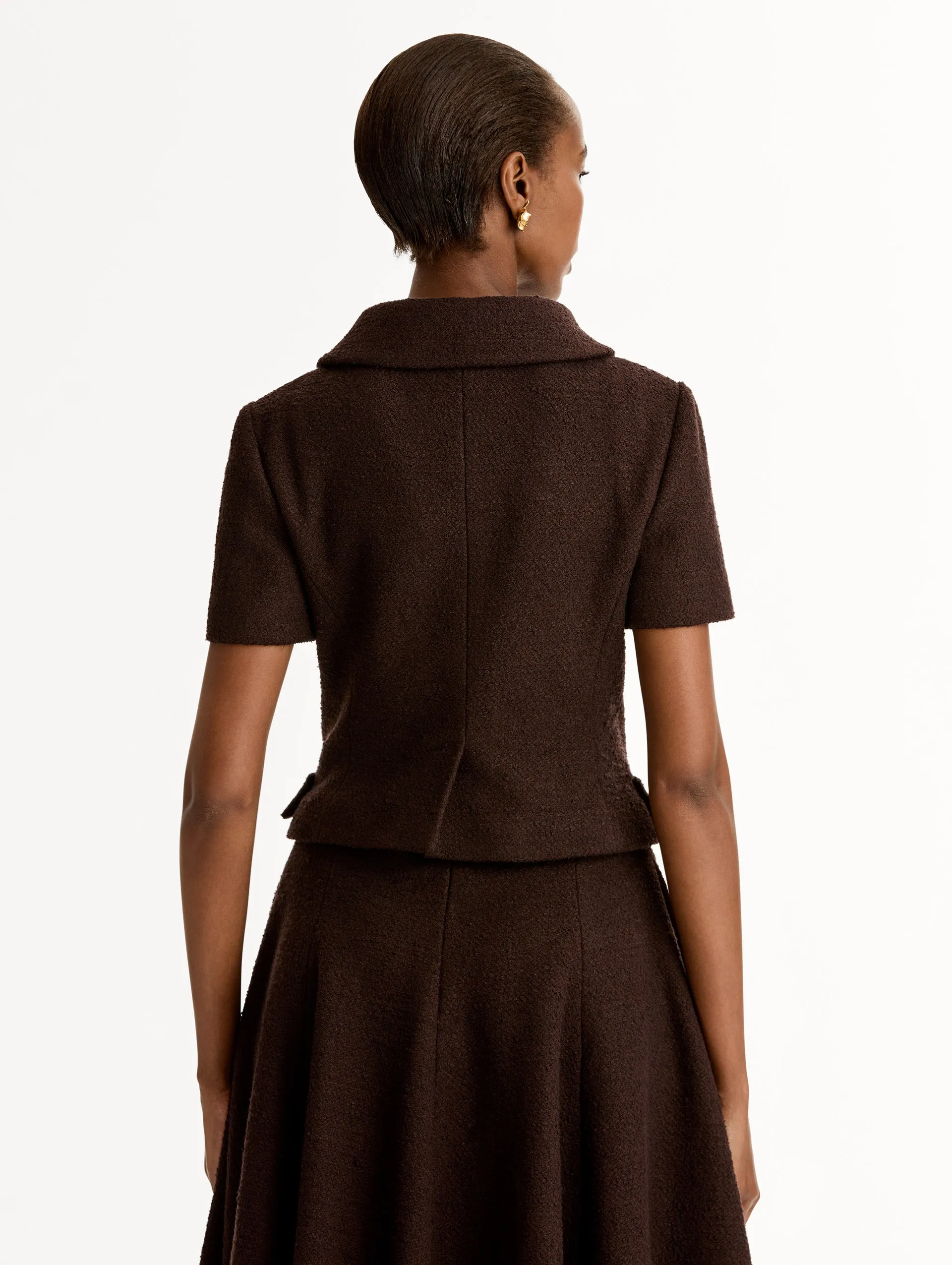 Cyclamen Button Tweed Jacket sold by Oscar de la Renta product image thumbnail 4