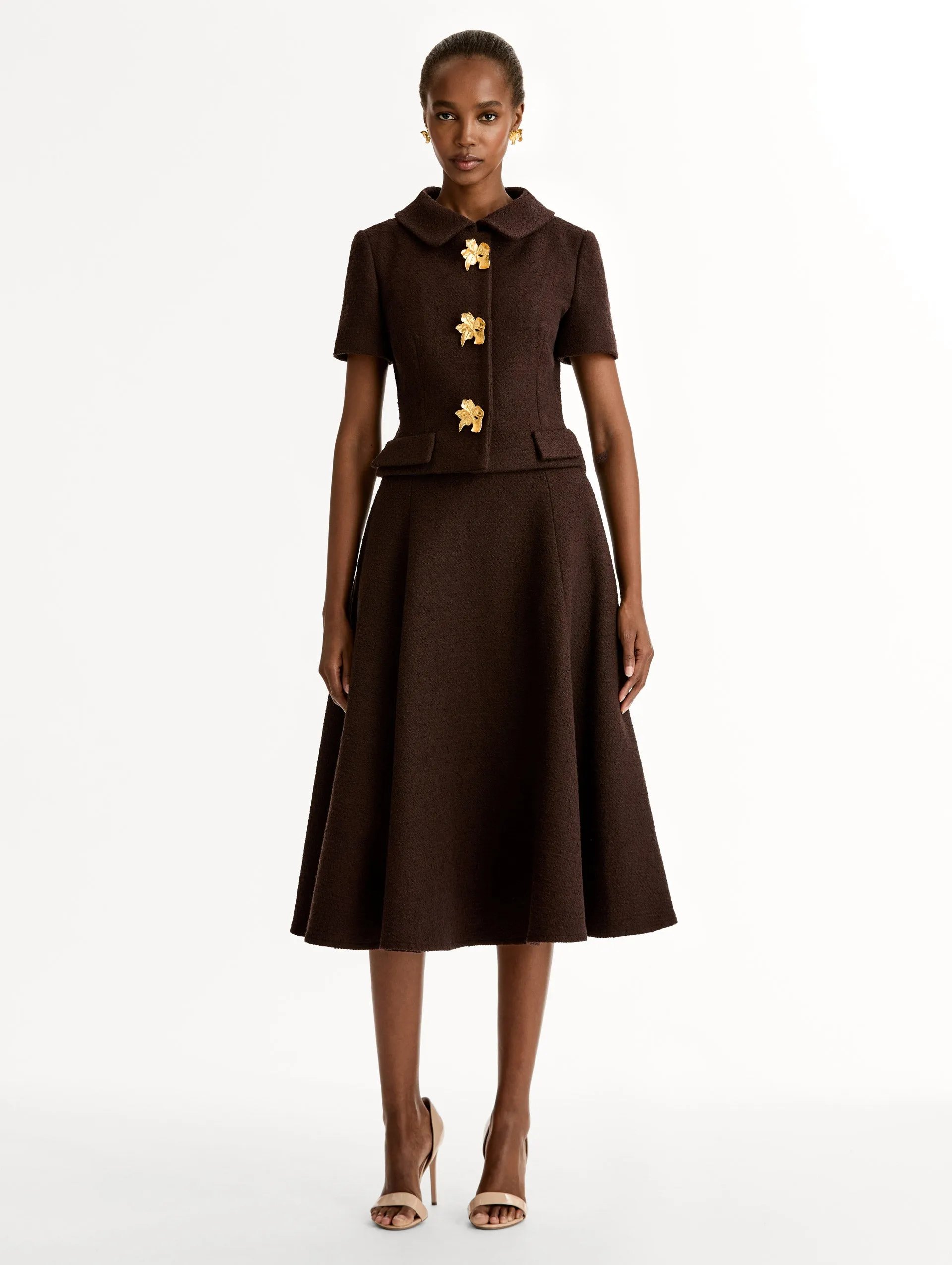 Cyclamen Button Tweed Jacket sold by Oscar de la Renta product image thumbnail 3