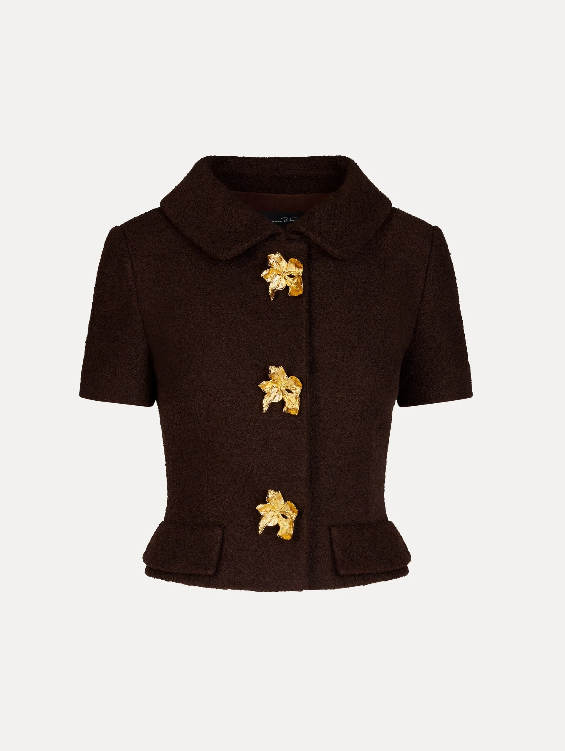 Cyclamen Button Tweed Jacket sold by Oscar de la Renta