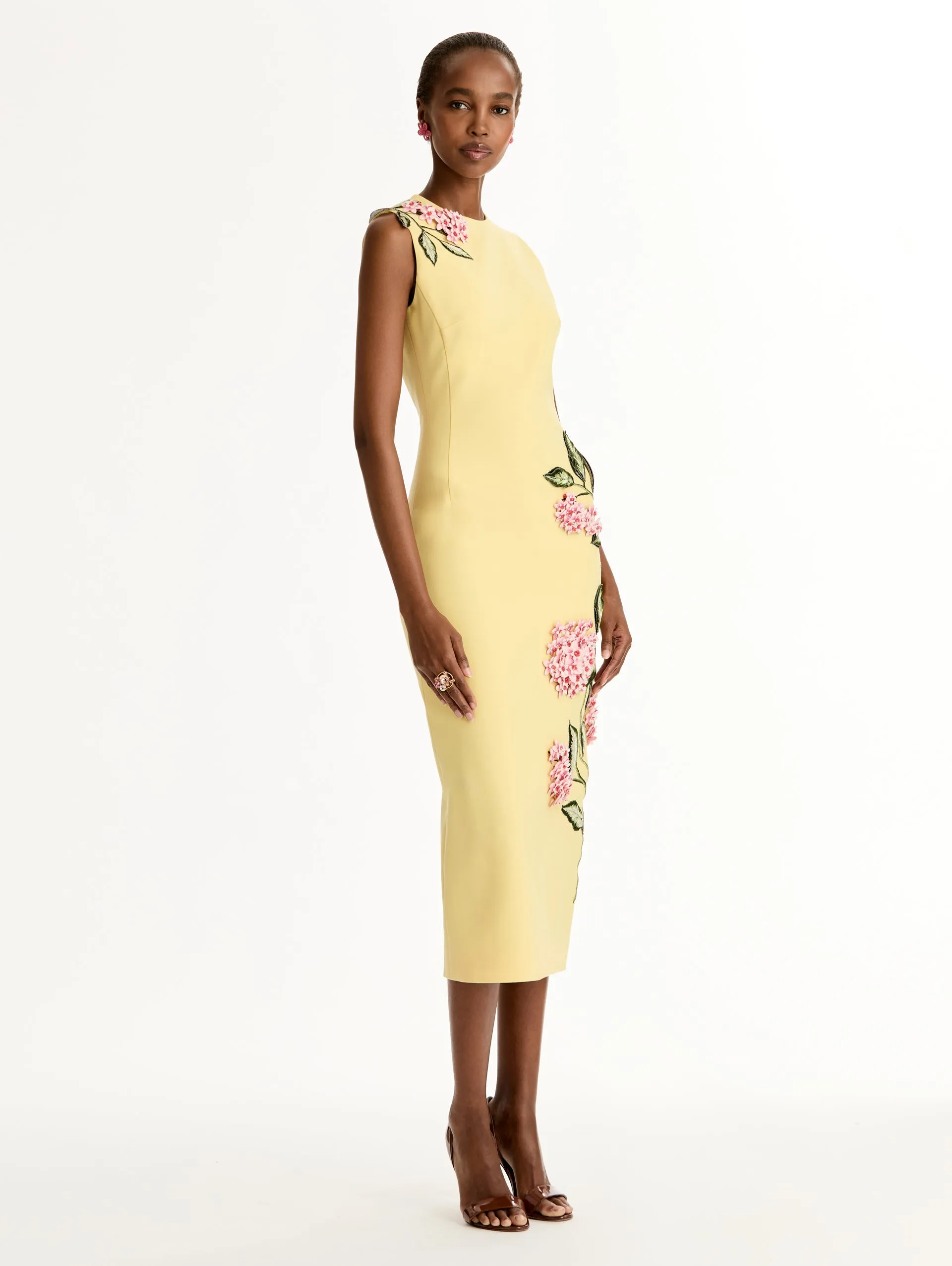 Porcelain Flower Embroidered Dress sold by Oscar de la Renta product image thumbnail 3