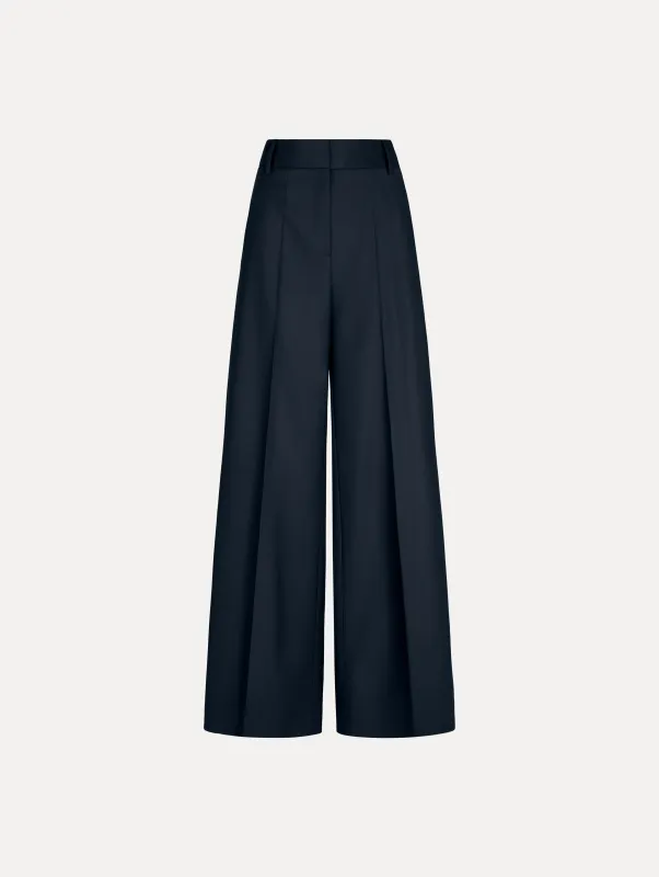 Wide-Leg Wool-Blend Pant made by Oscar de la Renta