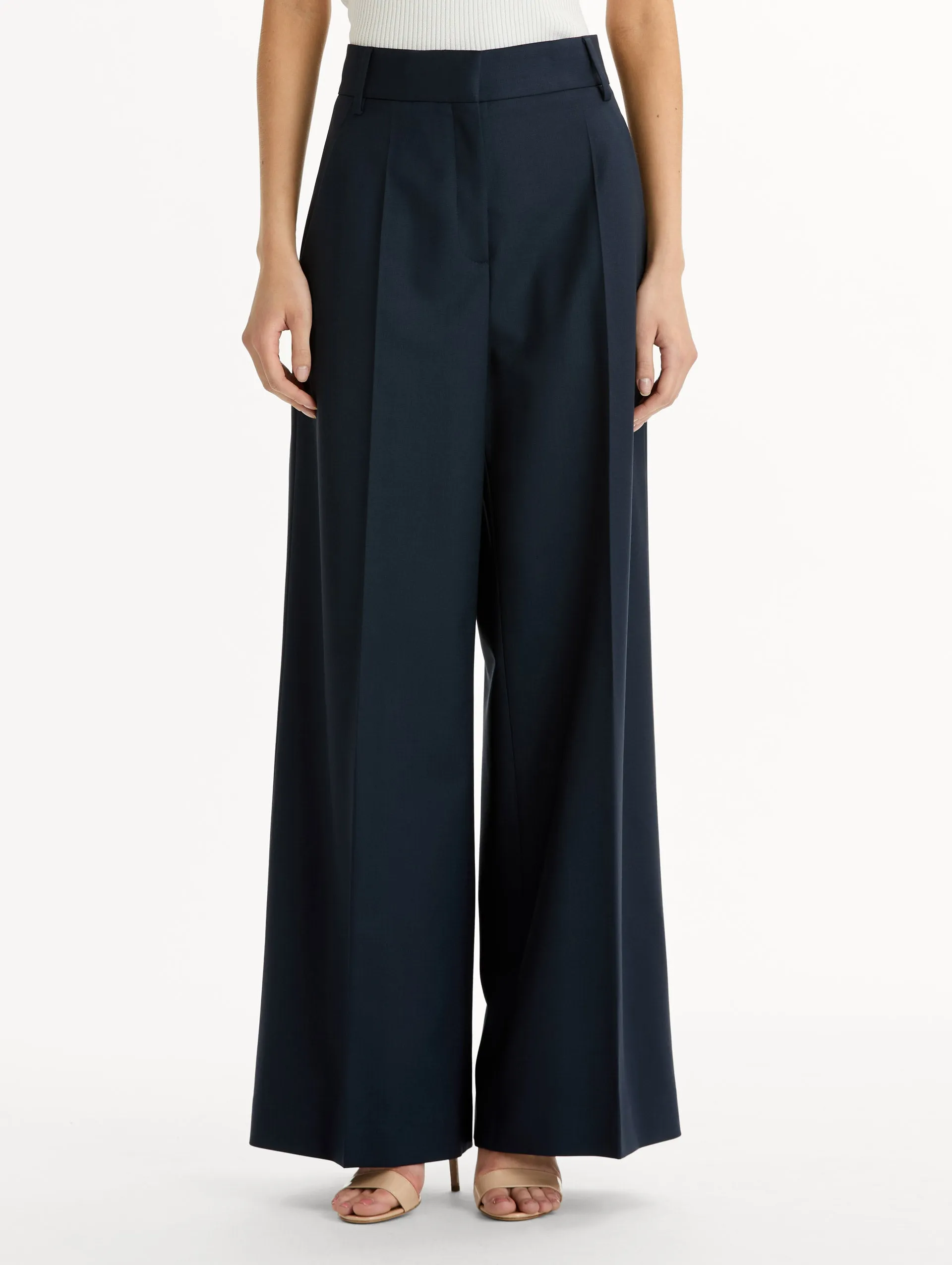 Wide-Leg Wool-Blend Pant sold by Oscar de la Renta product image thumbnail 4