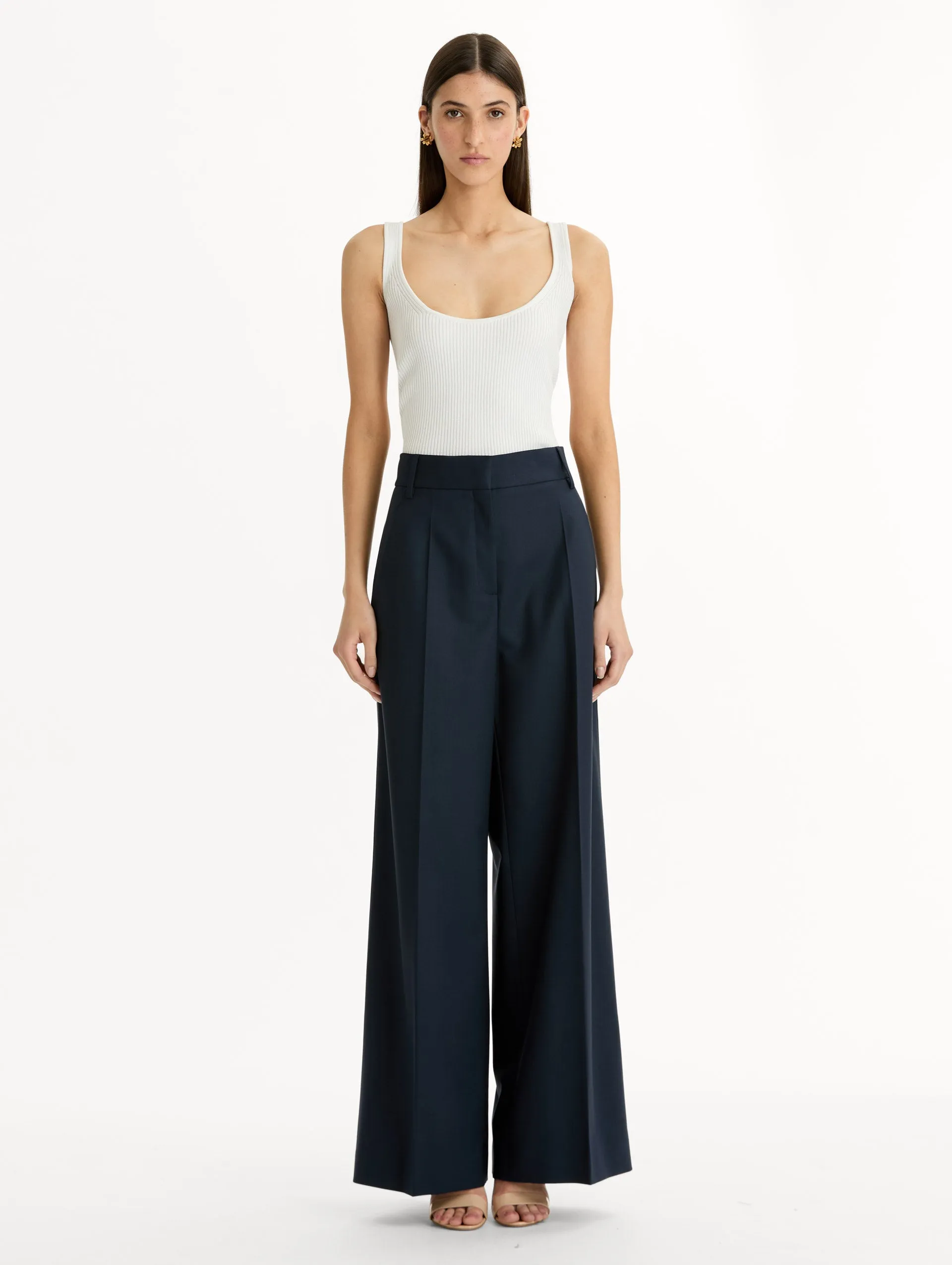 Wide-Leg Wool-Blend Pant sold by Oscar de la Renta product image thumbnail 2