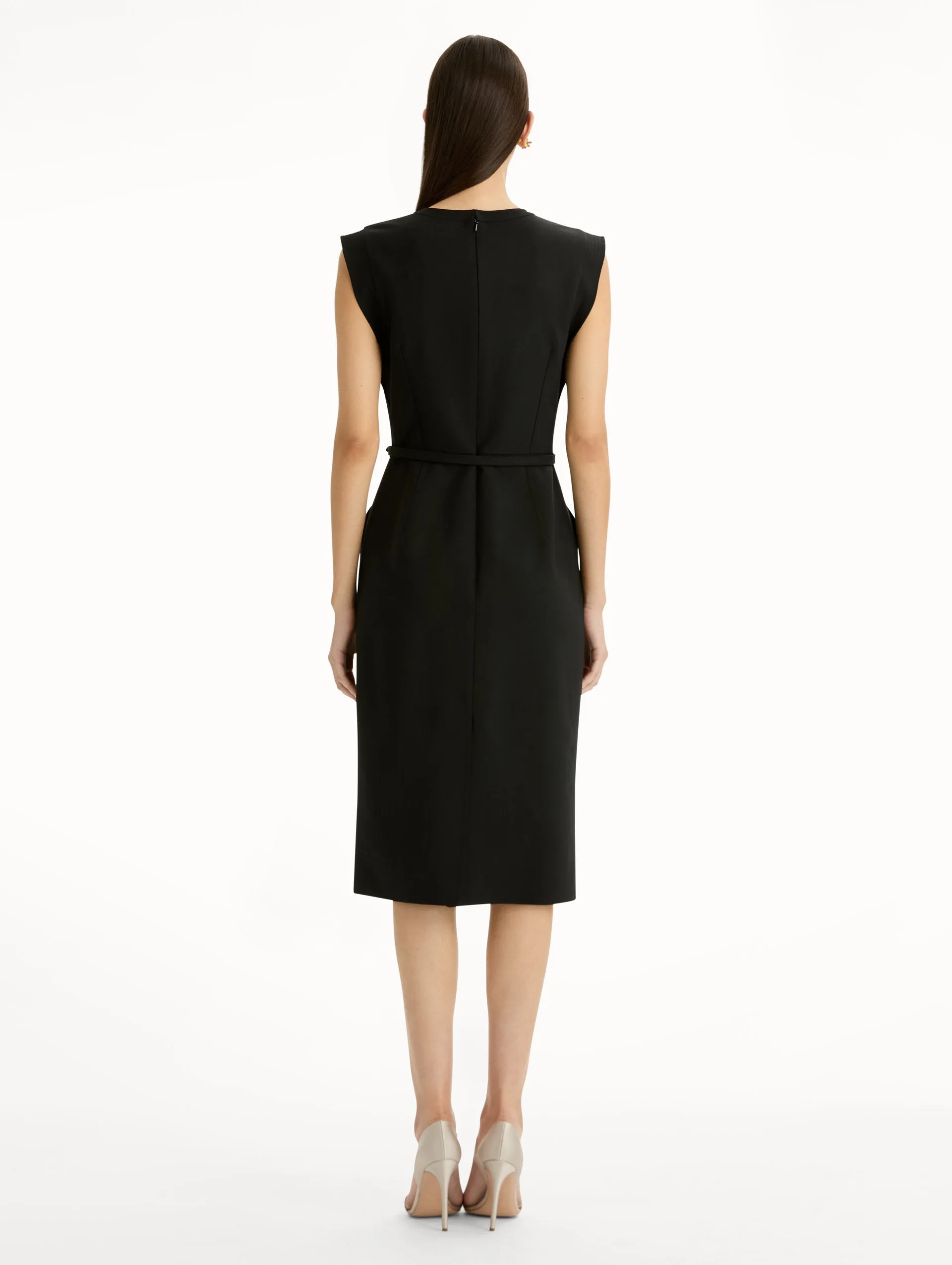 Stitch-Detailed Wool-Blend Pencil Dress sold by Oscar de la Renta product image thumbnail 3