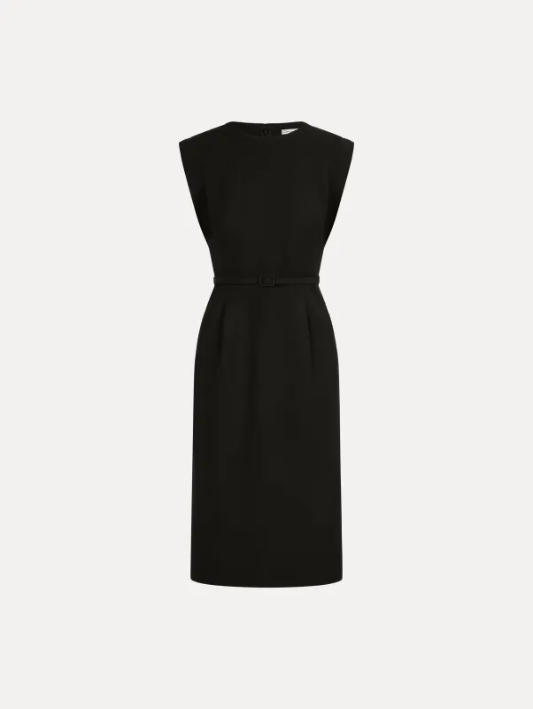 Stitch-Detailed Wool-Blend Pencil Dress made by Oscar de la Renta