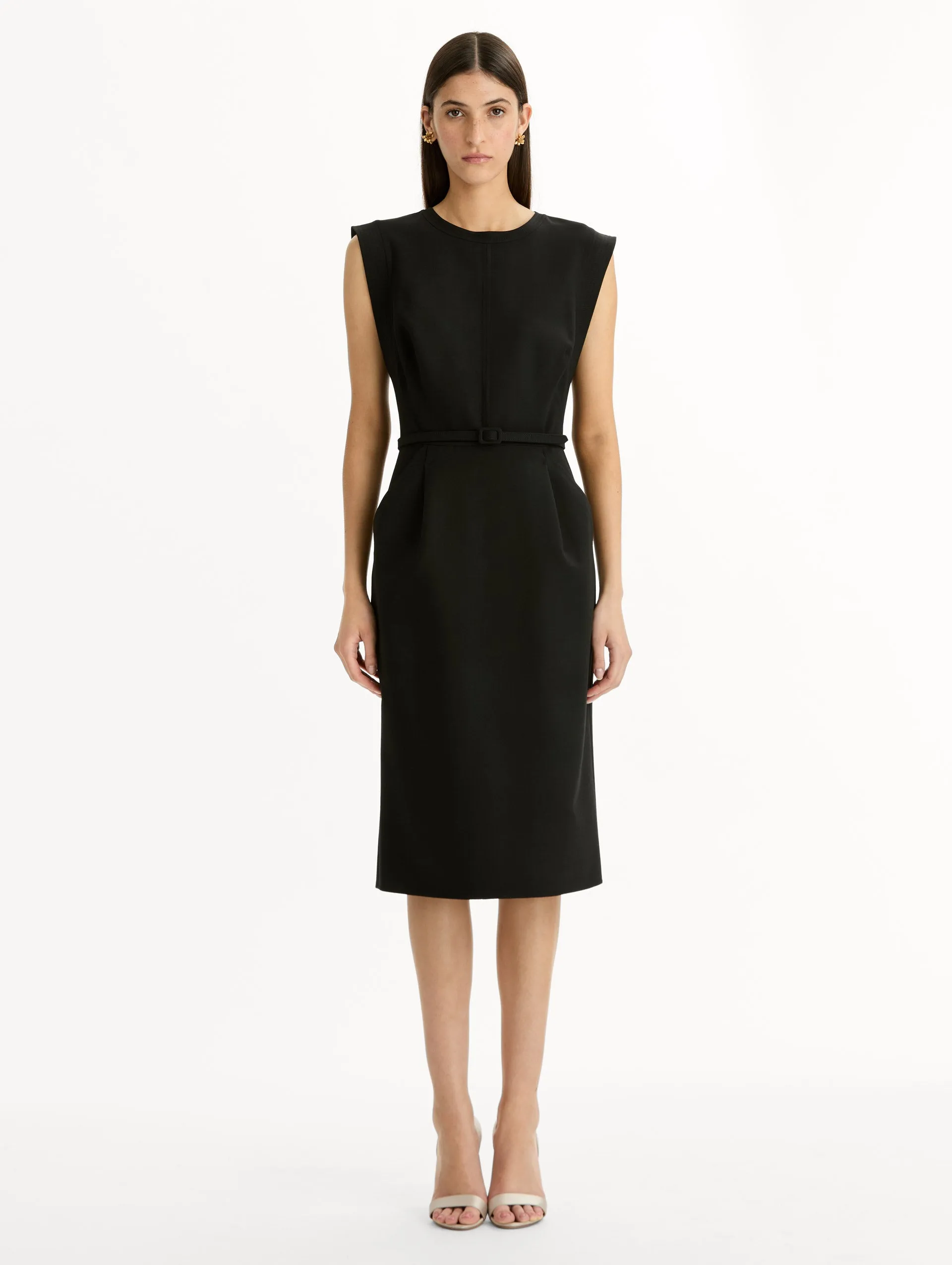 Stitch-Detailed Wool-Blend Pencil Dress sold by Oscar de la Renta product image thumbnail 2