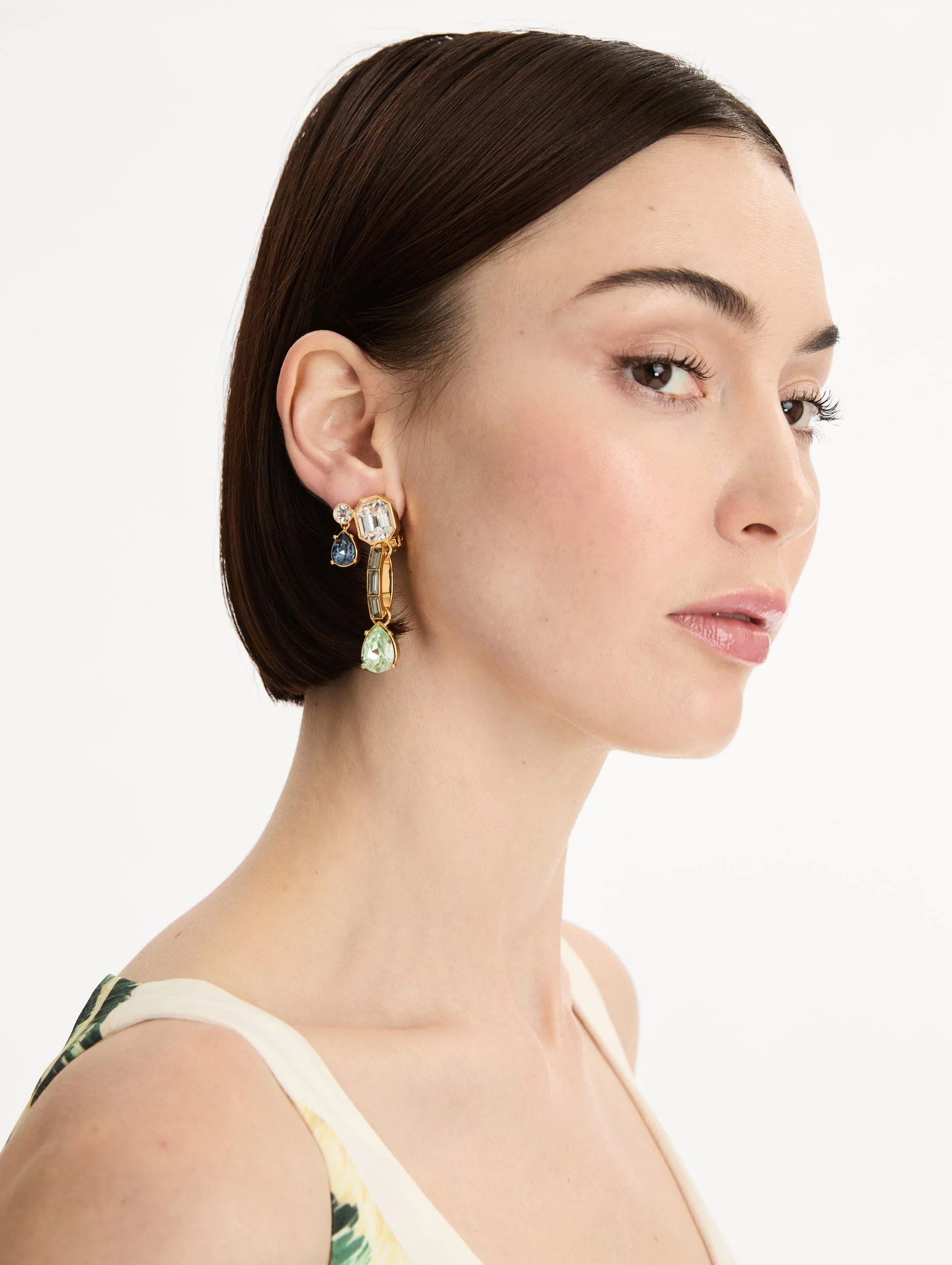Mixed-Stone Linear Drop Earrings sold by Oscar de la Renta product image thumbnail 2