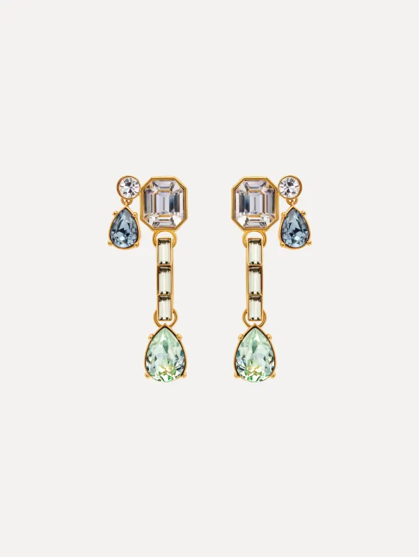 Mixed-Stone Linear Drop Earrings sold by Oscar de la Renta