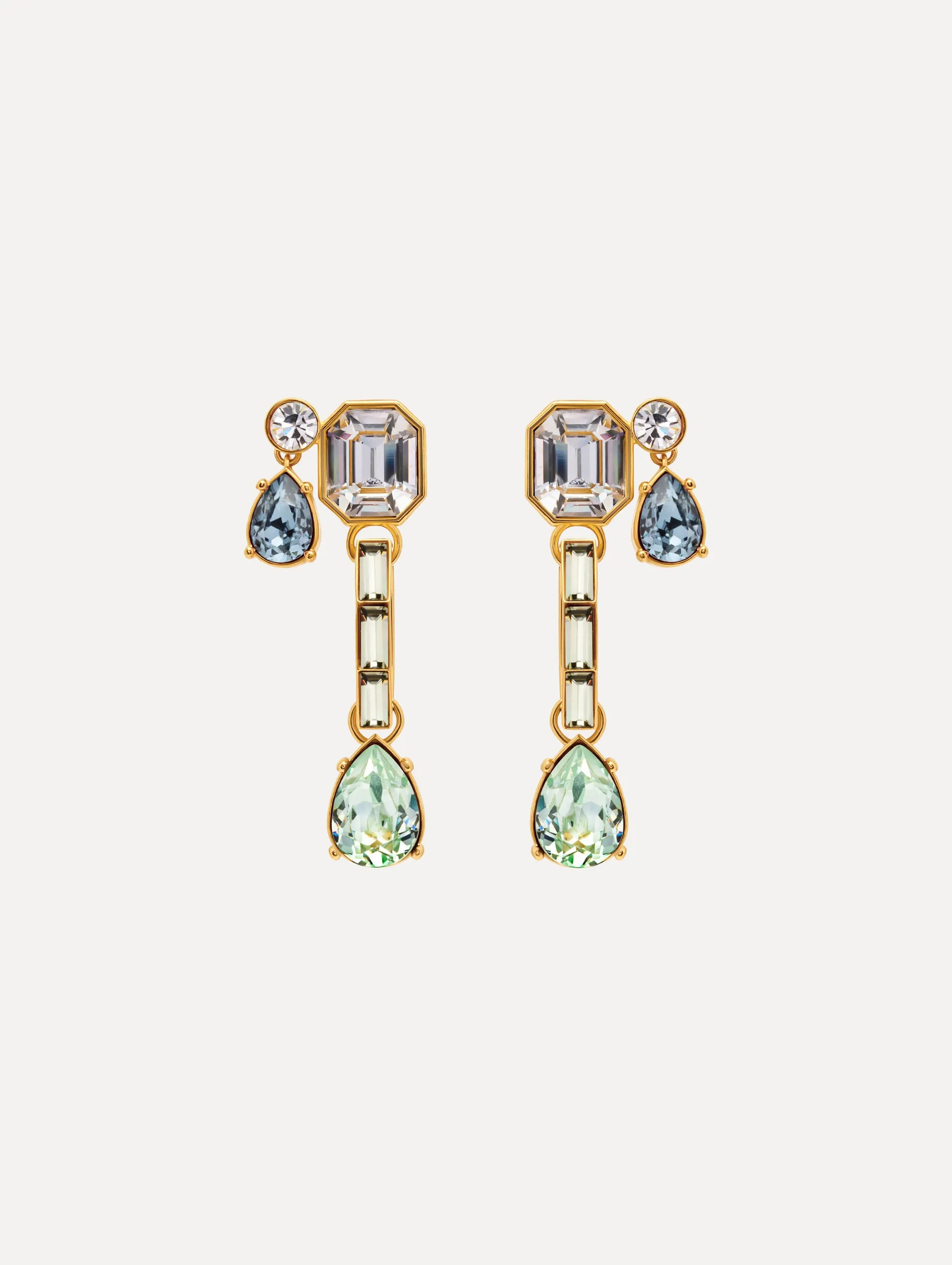 Mixed-Stone Linear Drop Earrings sold by Oscar de la Renta