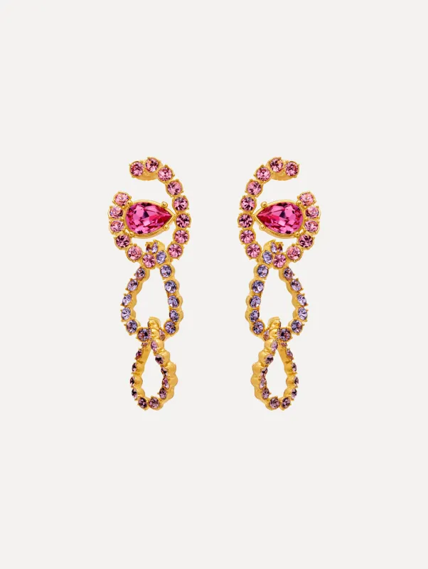 Rhinestone Chain-Link Clip-On Earrings sold by Oscar de la Renta