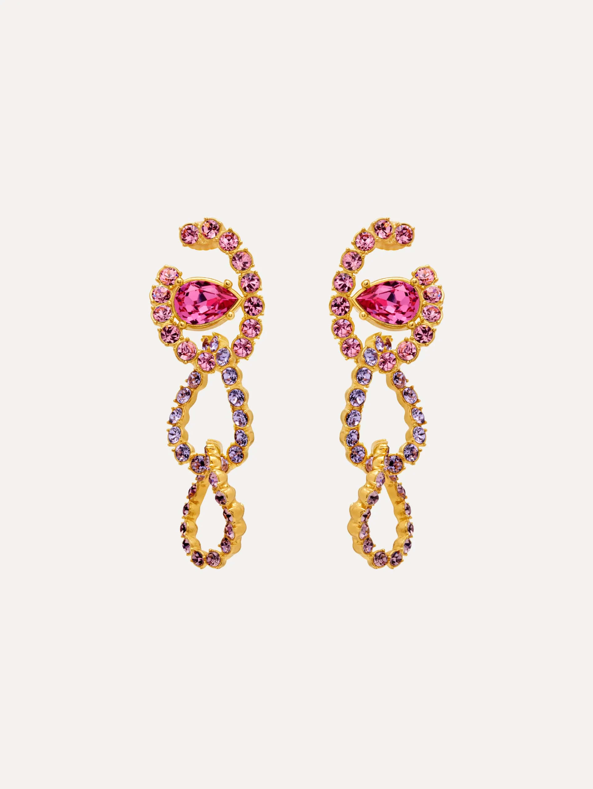Rhinestone Chain-Link Clip-On Earrings sold by Oscar de la Renta