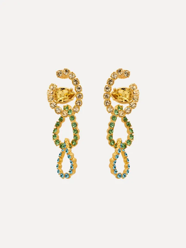Rhinestone Chain-Link Clip-On Earrings sold by Oscar de la Renta