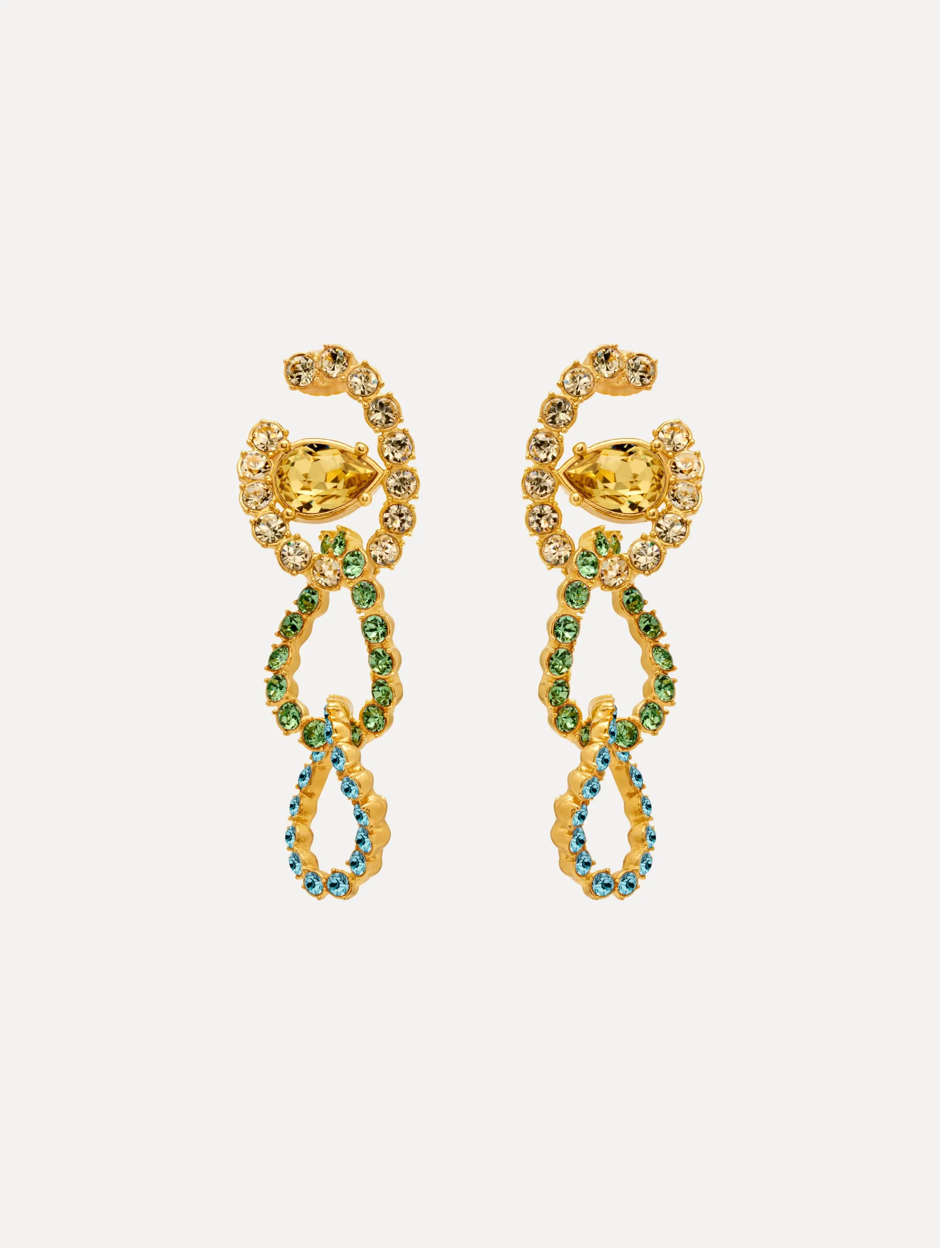 Rhinestone Chain-Link Clip-On Earrings sold by Oscar de la Renta