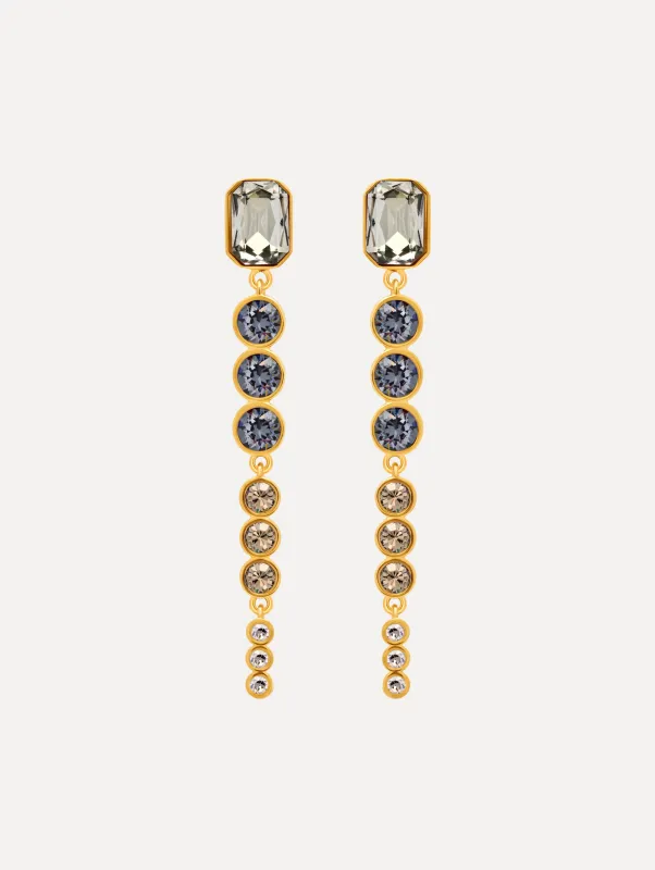 Cascading Mixed-Stone Drop Clip-On Earrings sold by Oscar de la Renta