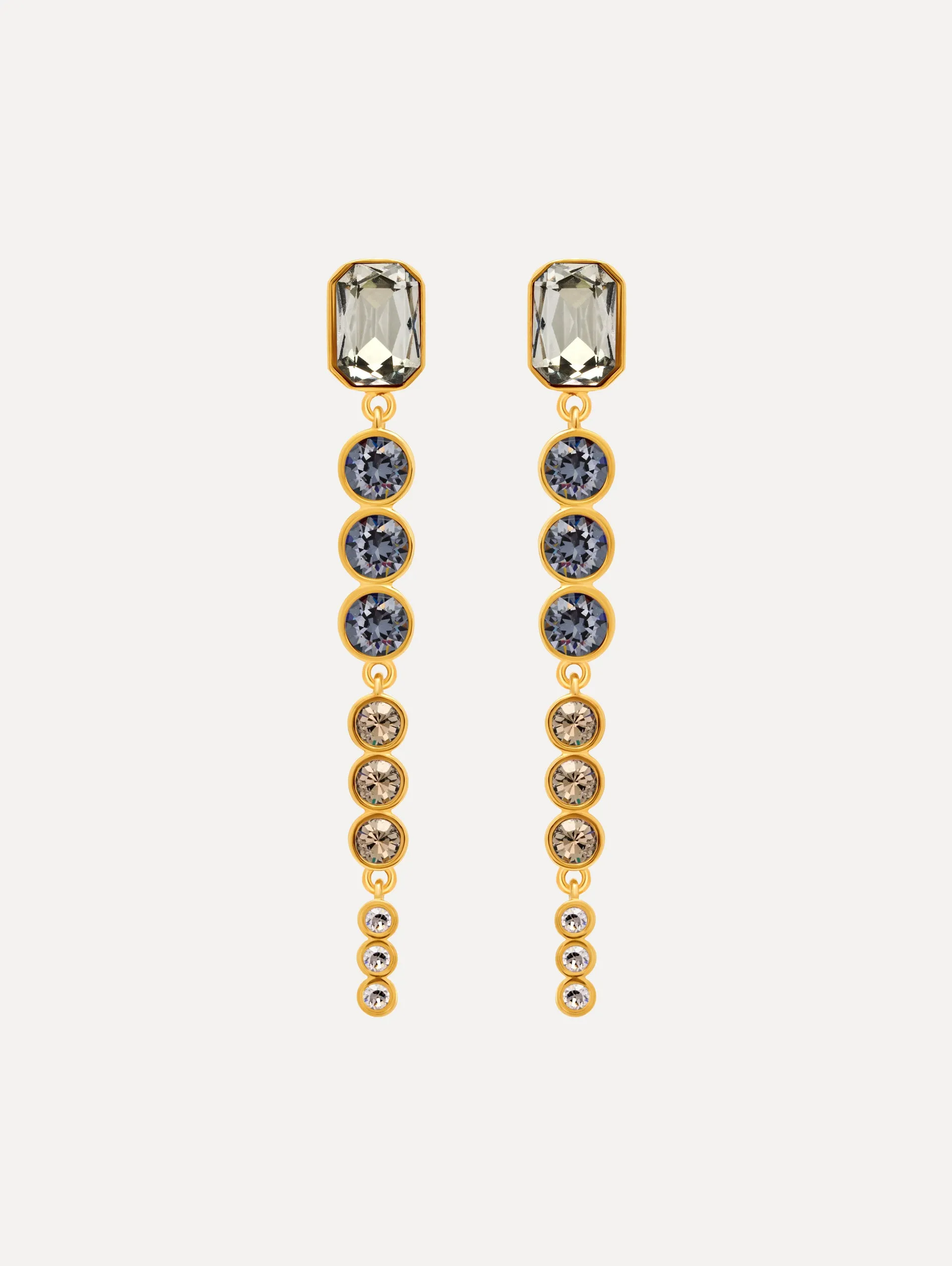 Cascading Mixed-Stone Drop Clip-On Earrings sold by Oscar de la Renta