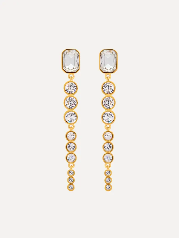 Cascading Mixed-Stone Drop Clip-On Earrings sold by Oscar de la Renta
