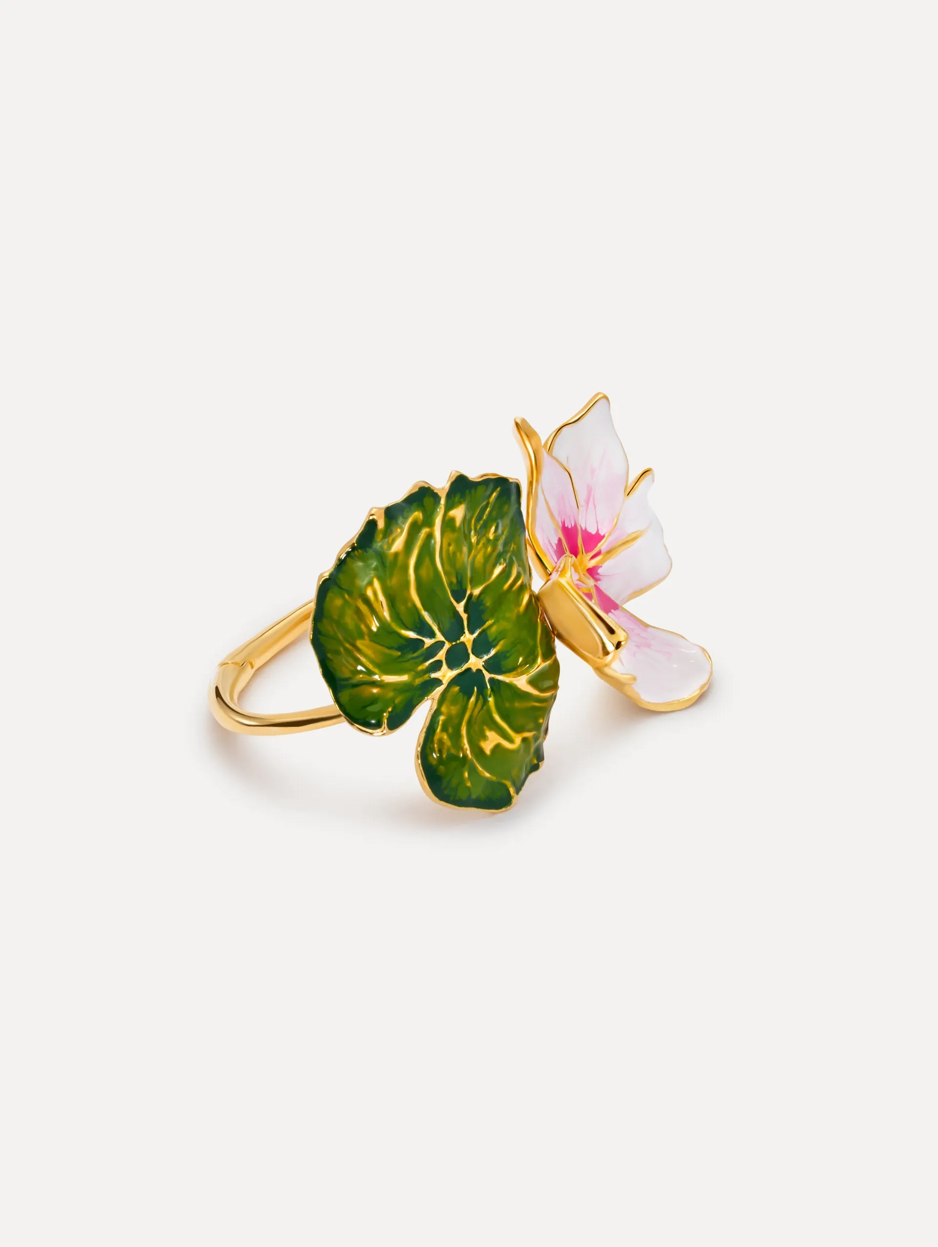 Enamel Cyclamen Cuff Bracelet sold by Oscar de la Renta