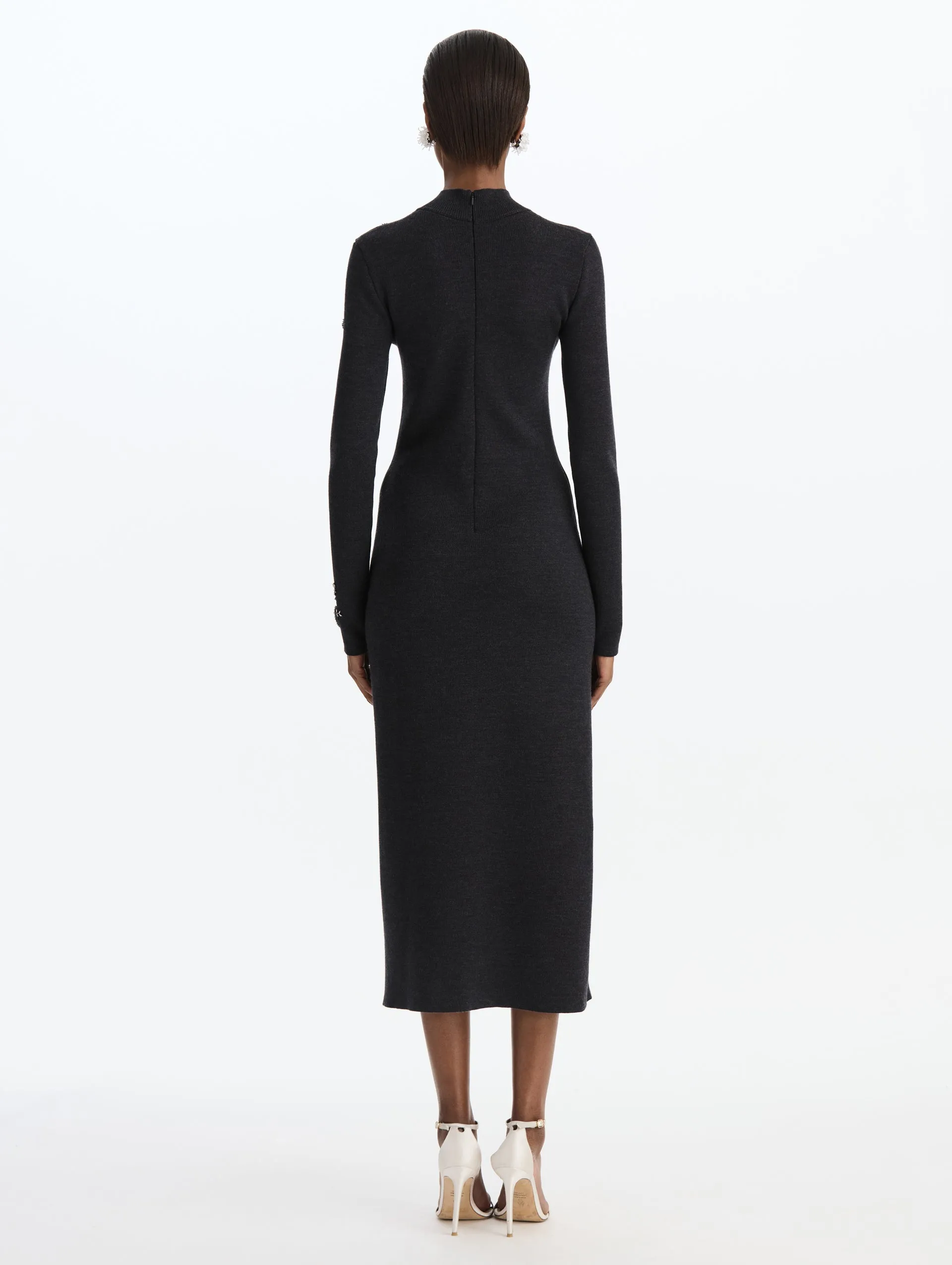 Beaded Floral Embroidered Knit Dress sold by Oscar de la Renta product image thumbnail 2