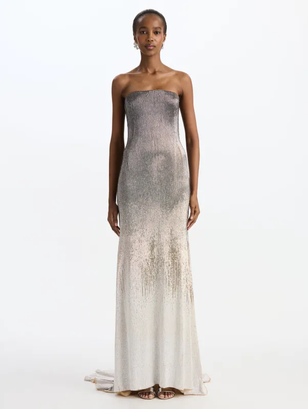 Ombré Bead Embroidered Gown made by Oscar de la Renta