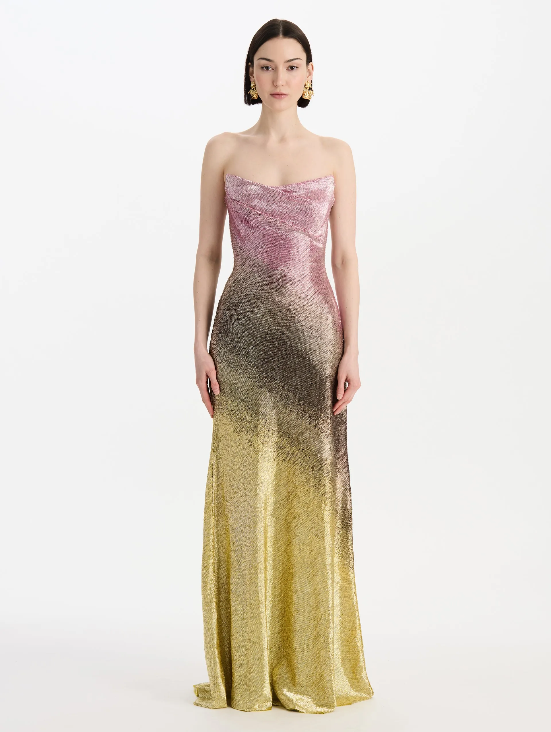 Beaded Sequin Moiré Ombré Gown sold by Oscar de la Renta