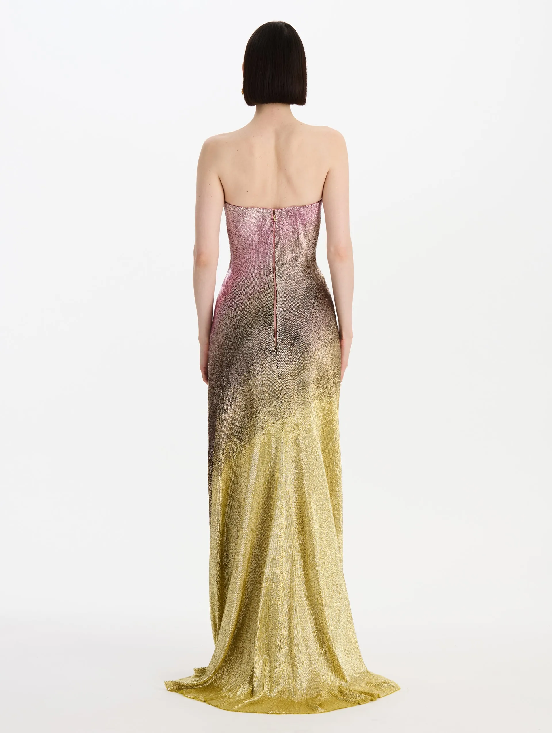 Beaded Sequin Moiré Ombré Gown sold by Oscar de la Renta product image thumbnail 2