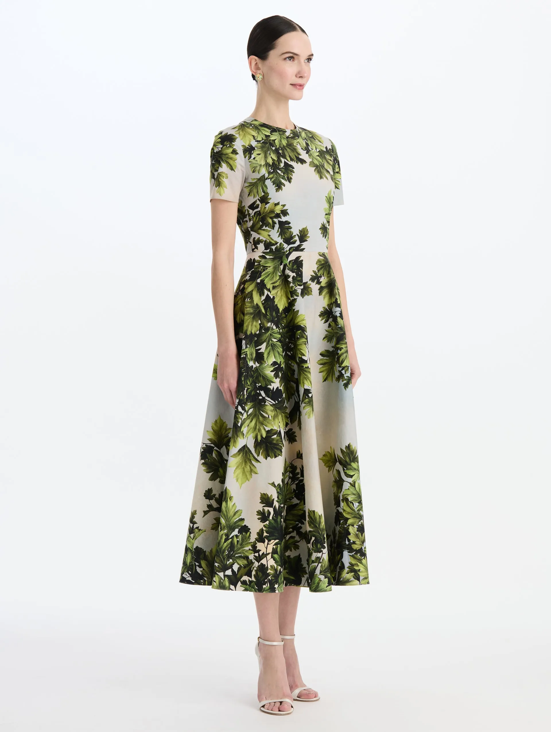 Maple Leaves Cotton Poplin Dress sold by Oscar de la Renta product image thumbnail 3
