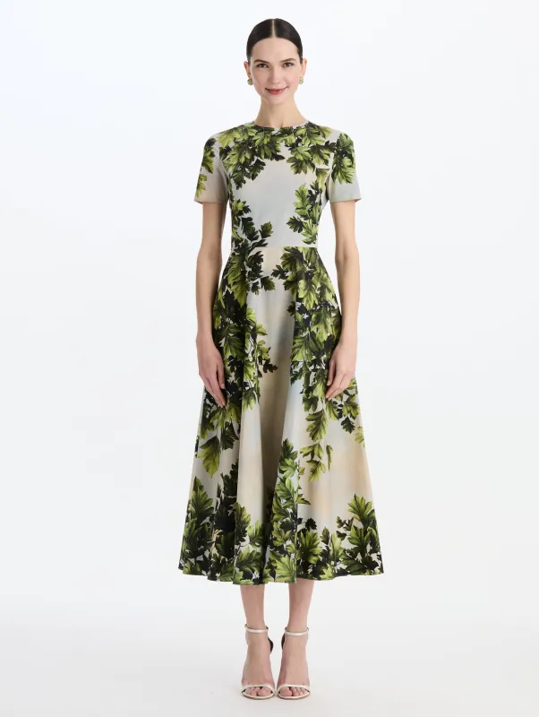 Maple Leaves Cotton Poplin Dress sold by Oscar de la Renta