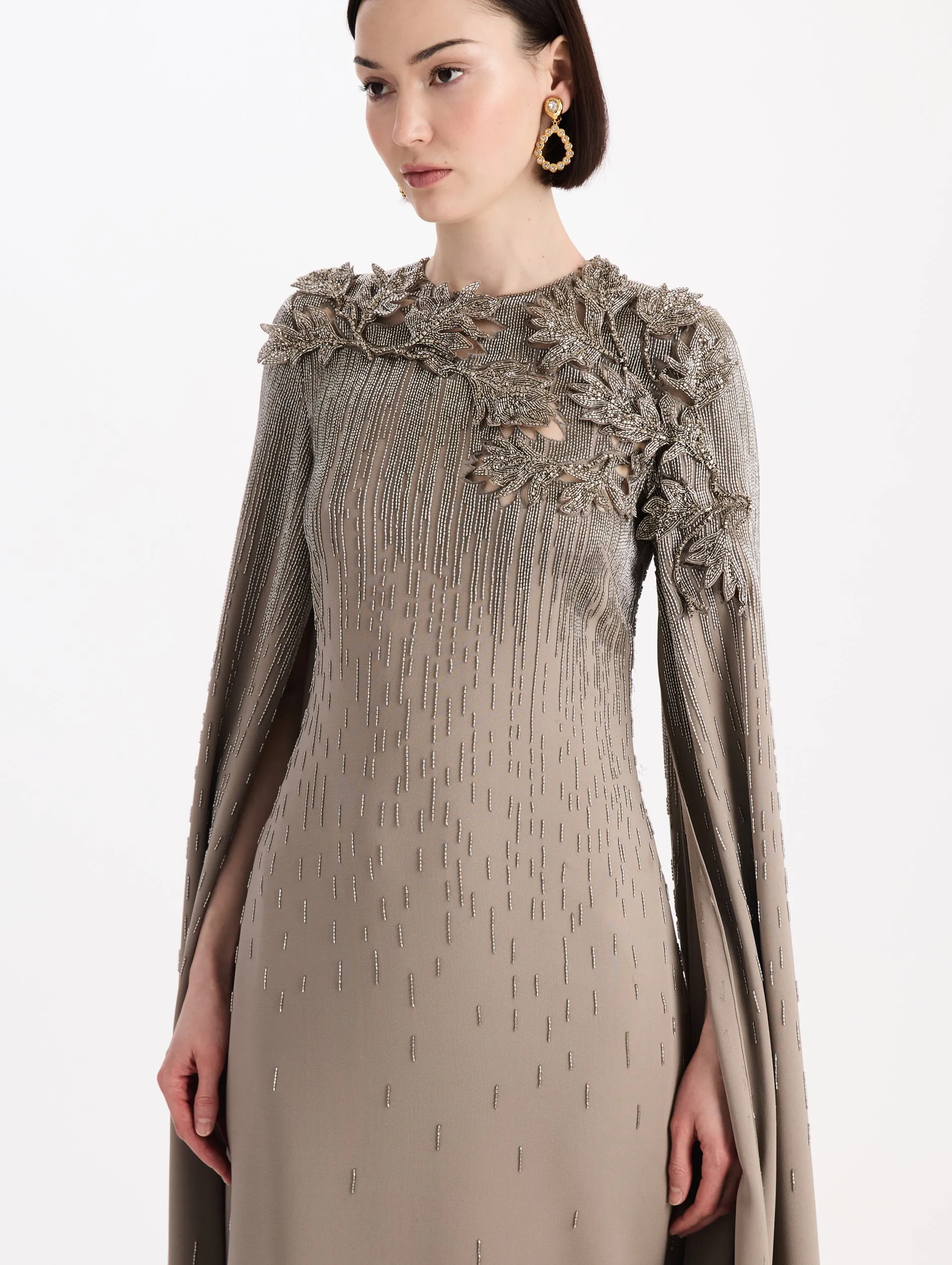 Maple Leaves Cutout Embroidered Caftan sold by Oscar de la Renta product image thumbnail 4