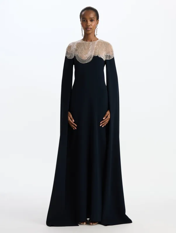 Beaded Wave Embroidered Caftan made by Oscar de la Renta