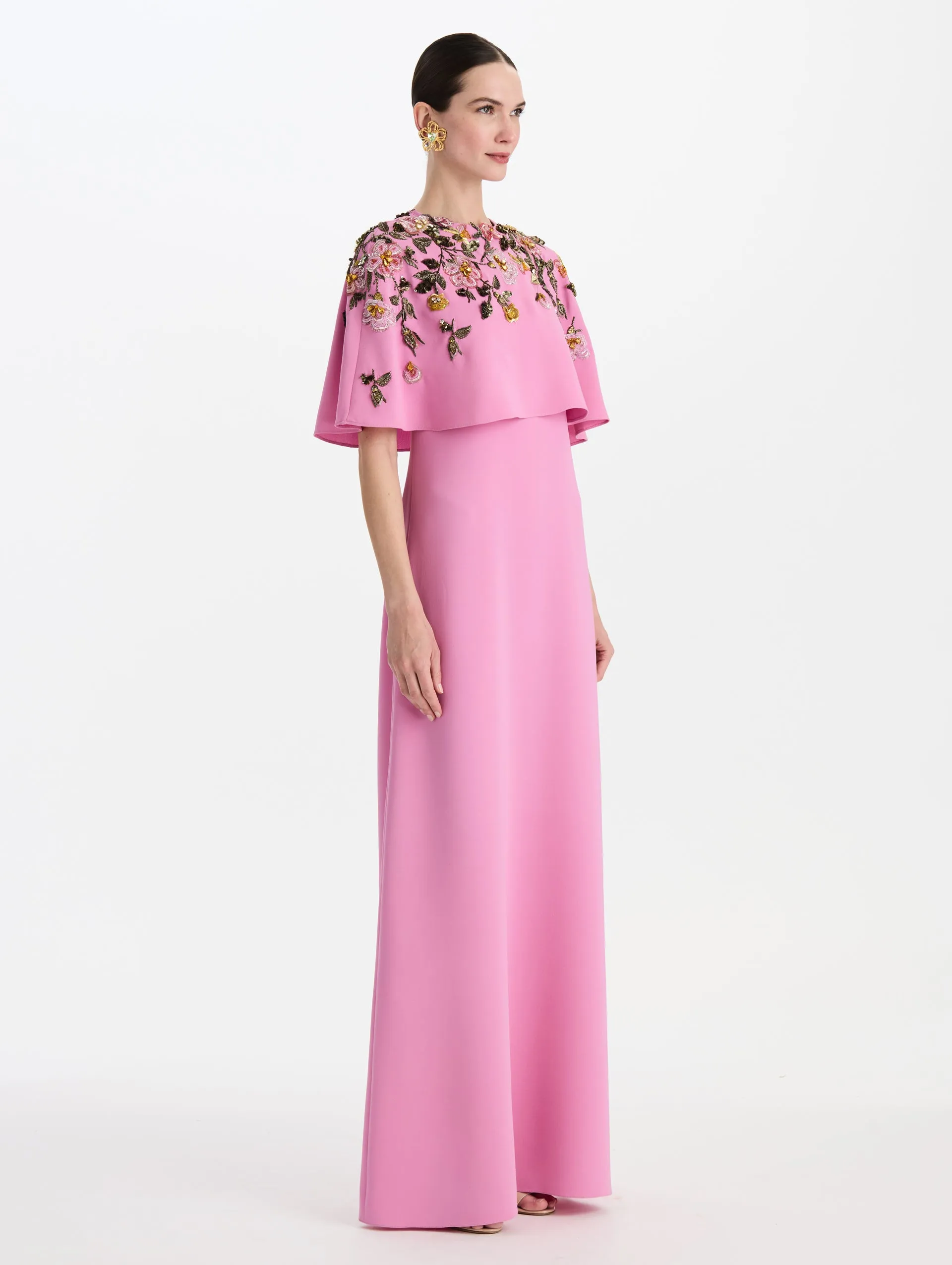 Beaded Mixed Botanical Embroidered Caftan sold by Oscar de la Renta product image thumbnail 3